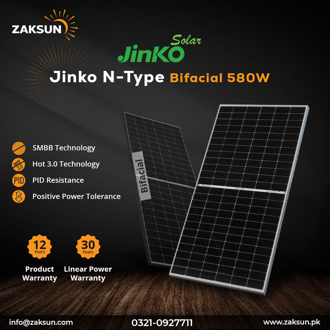 Jinko N Type Bifacial 580W Solar Panel