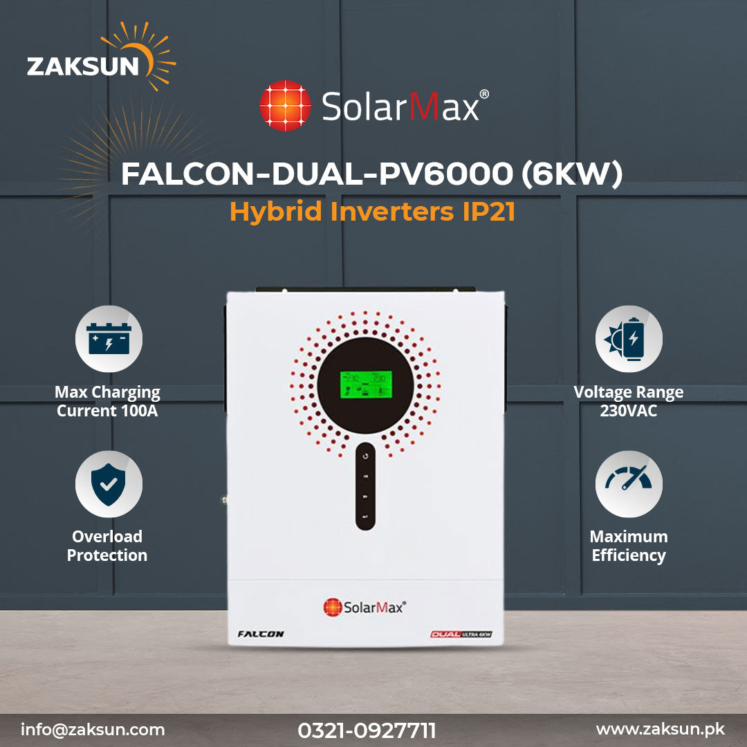 Solar Max FALCON-DUAL-PV6000 (6KW) Hybrid Inverter