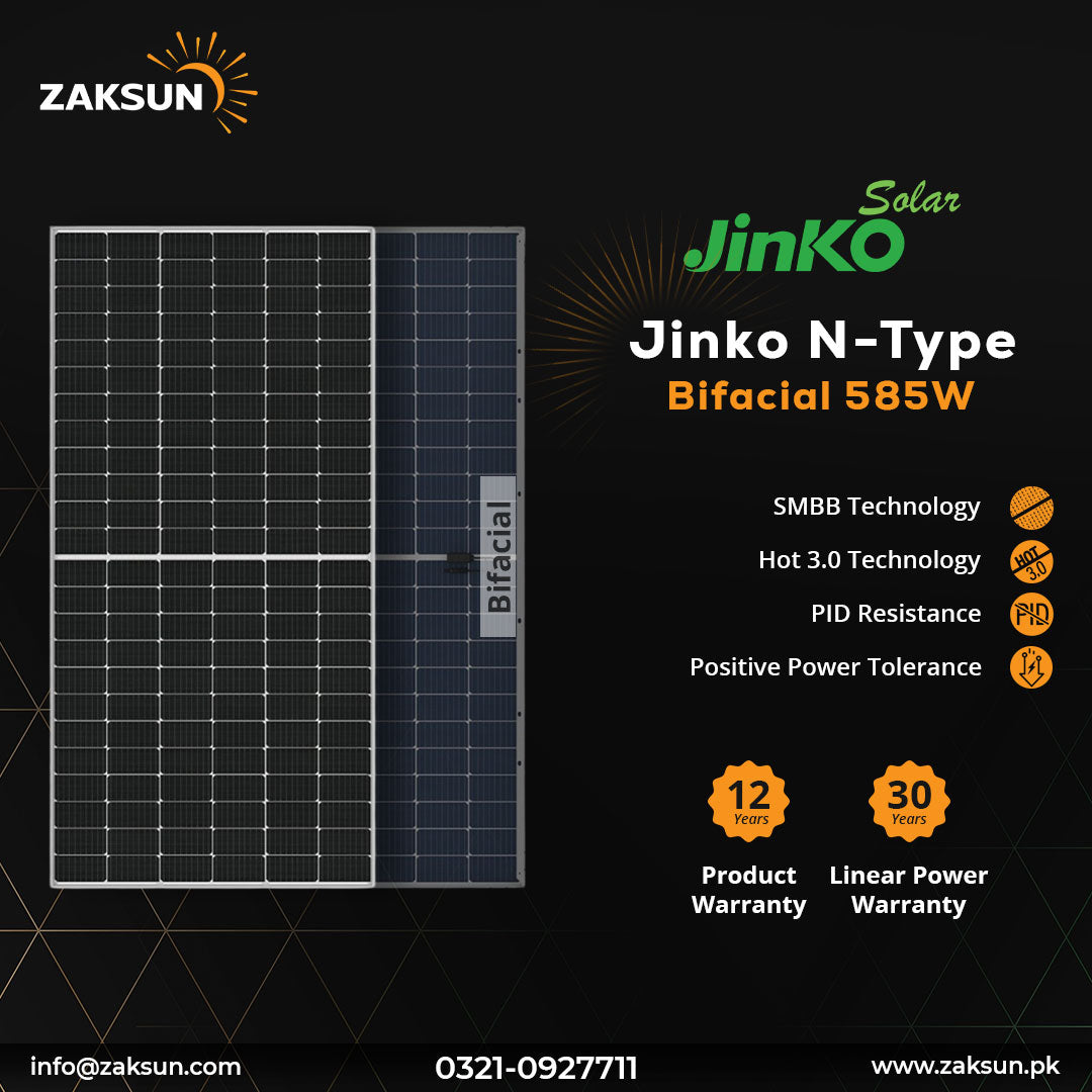 Jinko N Type Bifacial 585W Solar Panel