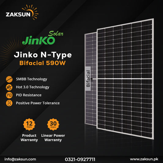 Jinko N Type Bifacial 590W Solar Panel