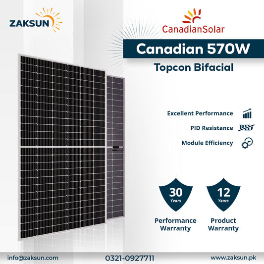 Canadian Solar Panel 570w Topcon Bifacial
