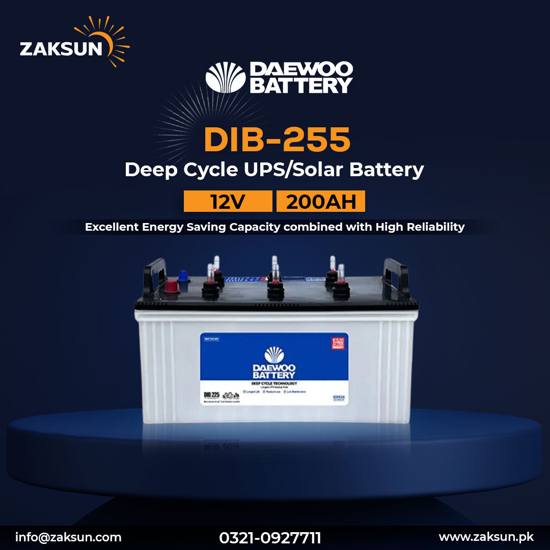 Daewoo Deep Cycle UPS/Solar Battery DIB-225 (12v 200Ah)