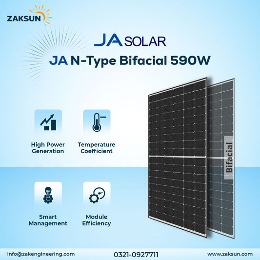 JA Solar Ntype Bifacial 590W Solar Panel