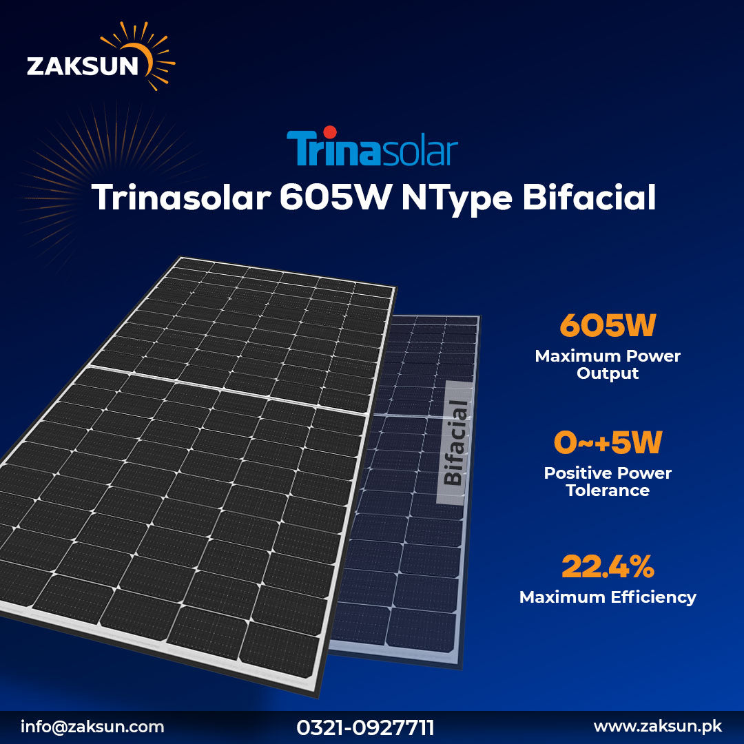 605W N-type Bifacial Solar Panel