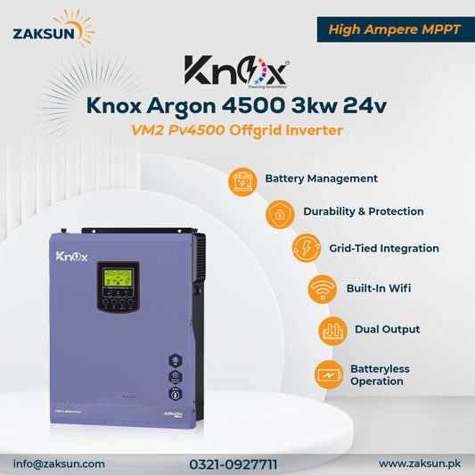 Knox Argon 4500 3kw 24v VM2 Pv4500 high Ampere MPPT Off-Grid Inverter
